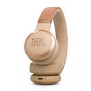 JBL Casti audio wireless on-ear LIVE 670NC, True Adaptive NC, Bluetooth, Multi-Point, Nisip