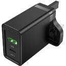 Vention USB(A+C) Wall Charger Vention FBBB0-UK (18W/20W) UK Black