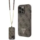 Guess GUHCP13LP4TDSCPW Case for iPhone 13 Pro / 13 - Brown Crossbody 4G Metal Logo