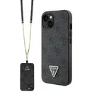 Guess GUHCP14SP4TDSCPK case for iPhone 14 - black Crossbody 4G Metal Logo