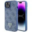 Guess Guess GUHCP15SP4TDPB iPhone 15 6.1&quot; blue/blue hardcase Leather 4G Triangle Strass
