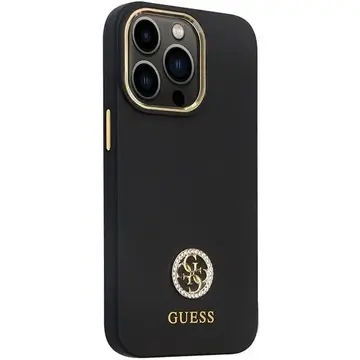 Husa Guess GUHCP13LM4DGPK case for iPhone 13 Pro / 13 - black Silicone Logo Strass 4G