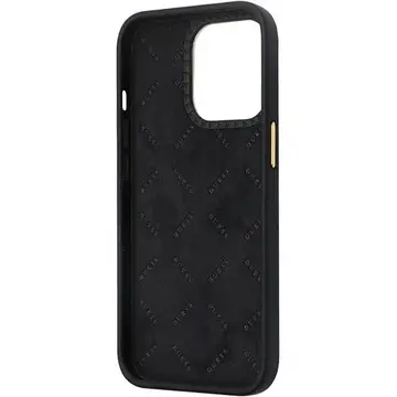 Husa Guess GUHCP13LM4DGPK case for iPhone 13 Pro / 13 - black Silicone Logo Strass 4G