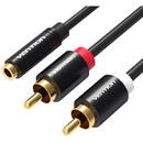 Vention 3.5mm Female to 2x RCA Male Audio Cable 1m Vention VAB-R01-B100 Black