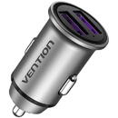 Vention Dual Port Car Charger Vention FFEH0 USB A+A(30/30) Gray