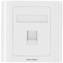 Vention 1-Port Keystone Wall Plate 86 Type Vention IFAW0 White