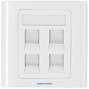 Vention 4-Port Keystone Wall Plate 86 Type Vention IFCW0 White