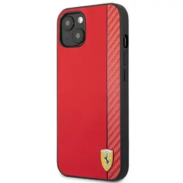 Husa Ferrari FESAXHCP13SRE iPhone 13 mini 5.4&quot; red/red hardcase On Track Carbon Stripe