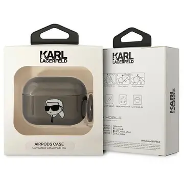 Husa Karl Lagerfeld KLAPHNIKTCK AirPods Pro cover black/black Karl's Head