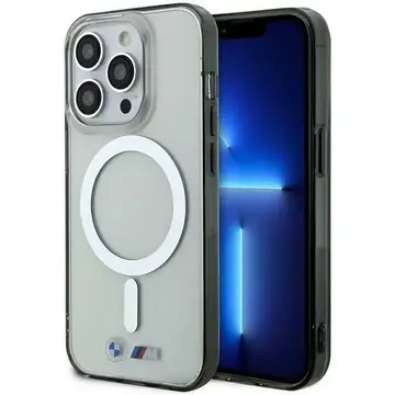 Husa Case BMW BMHMP14XHCRS iPhone 14 Pro Max 6.7&quot; transparent hardcase Silver Ring MagSafe