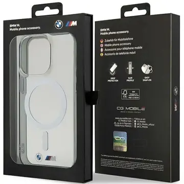 Husa Case BMW BMHMP14XHCRS iPhone 14 Pro Max 6.7&quot; transparent hardcase Silver Ring MagSafe