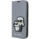 Karl Lagerfeld KLBKP14XSANKCPG iPhone 14 Pro Max 6.7" bookcase silver/silver Saffiano Karl & Choupette
