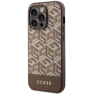 Husa Guess GUHMP14XHGCFSEW iPhone 14 Pro Max 6.7" brown/brown hard case GCube Stripes MagSafe