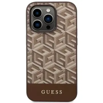 Husa Guess GUHMP14XHGCFSEW iPhone 14 Pro Max 6.7" brown/brown hard case GCube Stripes MagSafe