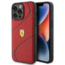 Ferrari Ferrari Twist Metal Logo case for iPhone 15 Pro Max - red