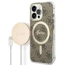 Set Guess GUBPP13XH4EACSW Case+ Charger iPhone 13 Pro Max brown/brown hard case 4G Print MagSafe