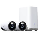 eufy Kit supraveghere video wired eufyCam E330 (Professional), Rezolutie 4K, AI, Supraveghere 24/7, HomeBase 3 + 2 camere video, Alb