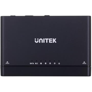 HDD Rack UNITEK S1222A cable gender changer USB 3.2 SATA 2,5/3,5' & M.2 PCIE/NVME Black