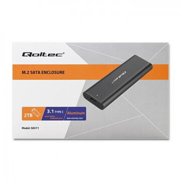 HDD Rack Qoltec 50311 storage drive enclosure SSD enclosure Black M.2