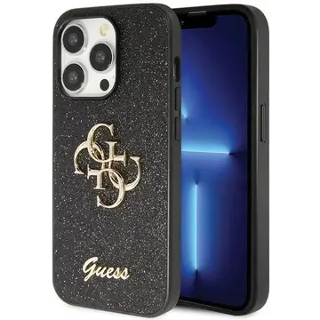 Husa Guess GUHCP14LHG4SGK case for iPhone 14 Pro - black Glitter Script Big 4G
