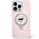 Karl Lagerfeld KLHMP15LHMRSCHP iPhone 15 Pro 6.1" pink/pink hardcase Ring Stand Choupette Head MagSafe