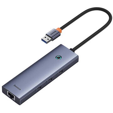 4in1 Hub Baseus  UltraJoy USB-A to USB 3.0 + RJ45 (space grey)