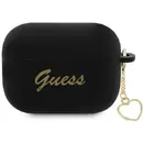 Guess Guess GUAP2LSCHSK AirPods Pro 2 cover black/black Silicone Charm Heart Collection