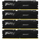 Kingston FURY DDR5 - 64GB - 6000 - CL - 40 (4x 16 GB) quad kit, RAM (black, KF560C40BBK4-64, Fury Beast, INTEL XMP)