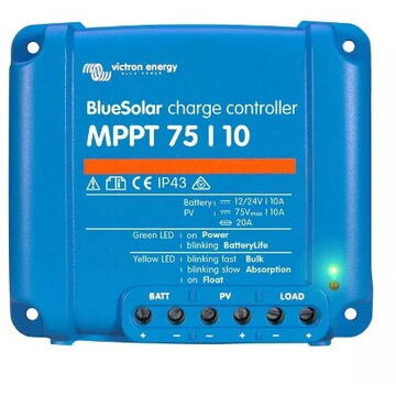 Accesorii sisteme fotovoltaice Victron Energy Regulator de încărcare solar MPPT 75V/10  12/24V Albastru
