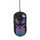 Gembird Mouse de gaming, RX400, cu fir,  RGB, laser, 7200dpi, Negru