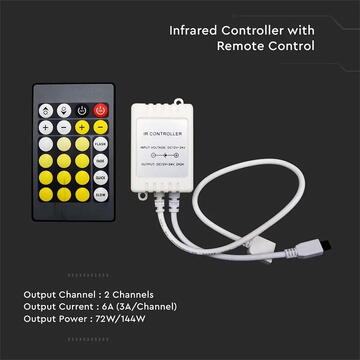 V-Tac CONTROLLER BANDA LED ALB 24 BUTOANE