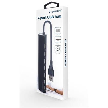 Gembird UHB-U2P7-04 USB 2.0 7-port hub, black