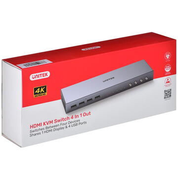 Switch UNITEK V306A KVM switch Grey