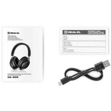 REAL-EL Casti GD-828 Bluetooth wireless Over-ear USB-C Negru