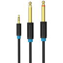 Vention Vention BACBD Male TRS 3.5mm to 2x Male 6.35mm Audio Cable 0.5m Black
