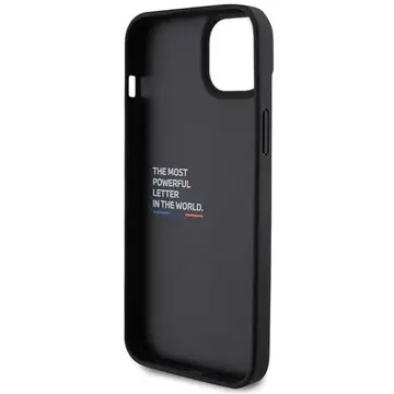 Husa Bmw Leather Carbon case for iPhone 15 Plus - black