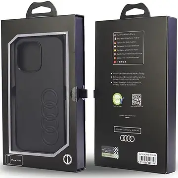 Husa Audi Synthetic Leather iPhone 13 Pro / 13 6.1&quot; black/black hardcase AU-TPUPCIP13P-TT/D1-BK