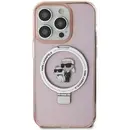 Karl Lagerfeld KLHMP15SHMRSKCP iPhone 15 6.1" pink/pink hardcase Ring Stand Karl&Choupette MagSafe