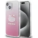 Hello Kitty Hello Kitty IML Gradient Electrop Kitty Head case for iPhone 15 - pink