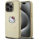 Hello Kitty Leather Kitty Head MagSafe case for iPhone 15 Pro - gold