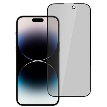 Folie de protectie Ecran Privacy OEM pentru Apple iPhone 15 Pro Max, Sticla Securizata, Full Glue, Neagra
