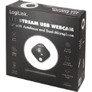 LogiLink Webcam FHD 76° Dual-Mikro Autof. Ringlicht Stativ ,Negru