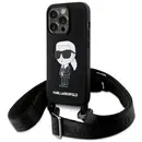 Karl Lagerfeld KLHCP15LSCBSKNK iPhone 15 Pro 6.1" hardcase black/black Crossbody Silicone Ikonik