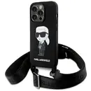 Karl Lagerfeld KLHCP15XSCBSKNK iPhone 15 Pro Max 6.7" hardcase black/black Crossbody Silicone Ikonik