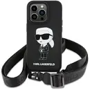 Karl Lagerfeld KLHCP15SSCBSKNK iPhone 15 6.1" hardcase black/black Crossbody Silicone Ikonik