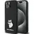 Husa Karl Lagerfeld Silicone Choupette Metal Pin case for iPhone 15 Plus / 14 Plus - black