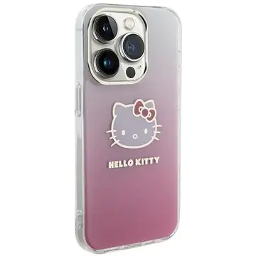 Husa Hello Kitty IML Gradient Electrop Kitty Head case for iPhone 14 Pro Max - pink