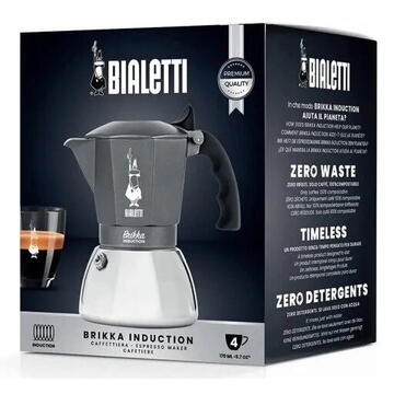 Espressoare pentru aragaz Coffee maker BIALETTI BRIKKA INDUCTION 4TZ 180 ml Anthracite, Silver