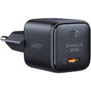 Aukey Wall Charger PA-B1L,USB-C, 30W (black)