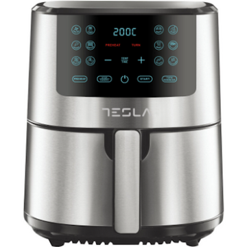 Friteuza cu aer cald TESLA AF501BX, 5L, 0-60 min Touchscreen, 1300W, Negru-Inox